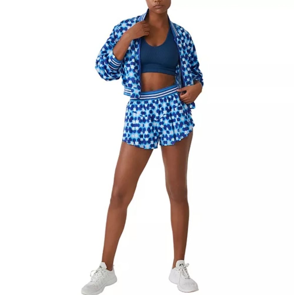 NWT Free People Movement Seed Printed Tennis Jacket in Blue Combo - Picture 5 of 5